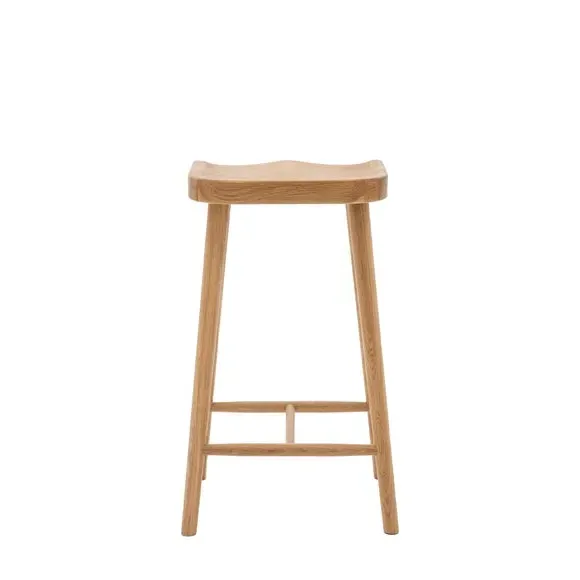 Bar Stool with Saddle Seat - Natural, Oak