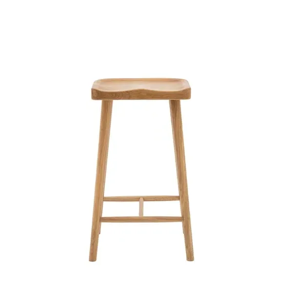 Bar Stool with Saddle Seat - Natural, Oak image