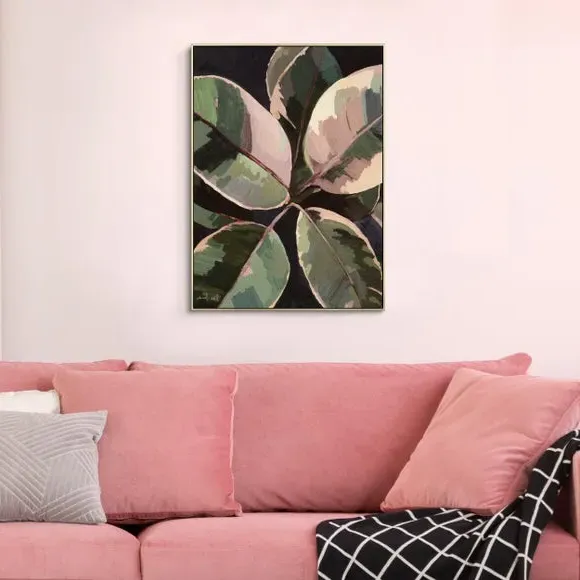 Botanical Framed Canvas Print - Gold Frame image