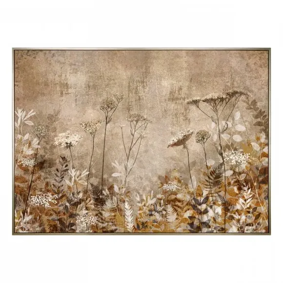 Botanical Framed Canvas Print - Natural