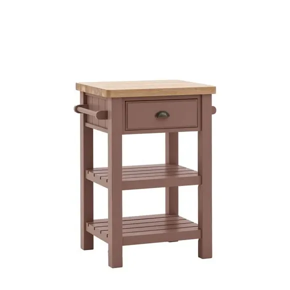 Butchers Block Table with Storage - Oyster, Oak