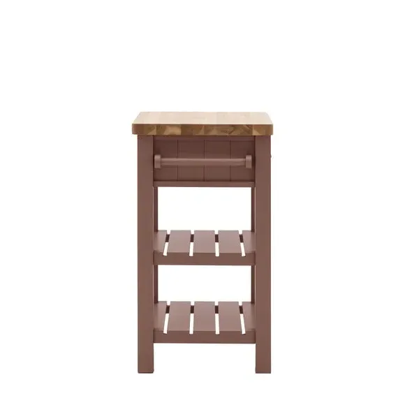 Butchers Block Table with Storage - Oyster, Oak