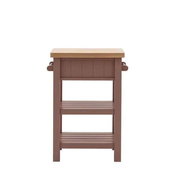 Butchers Block Table with Storage - Oyster, Oak