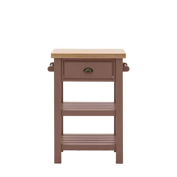 Butchers Block Table with Storage - Oyster, Oak