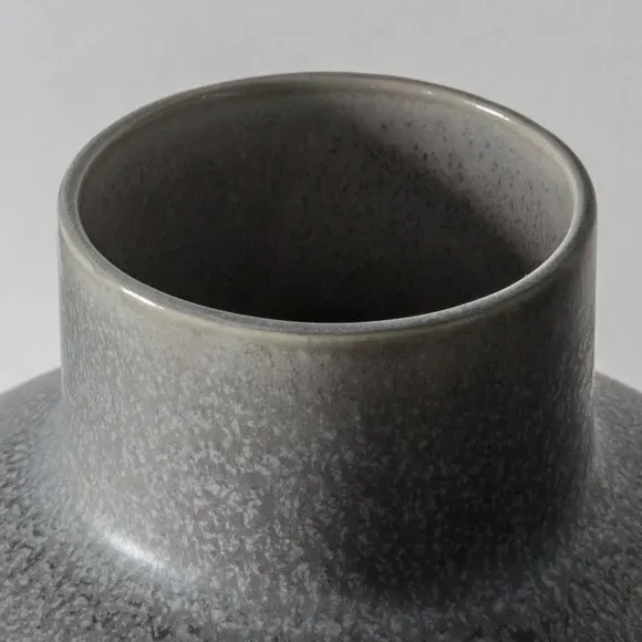 Ceramic Vase with Organic Shape - Grey