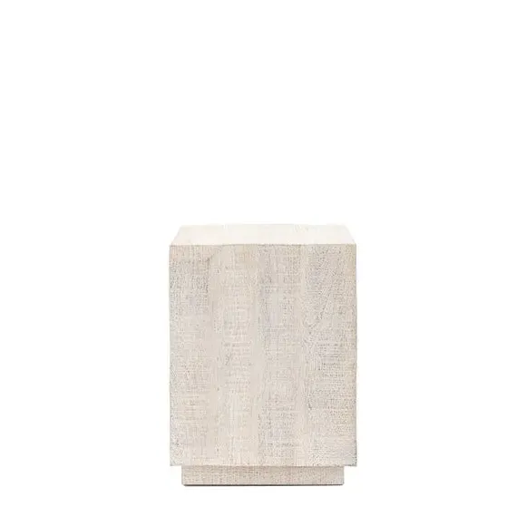 Chunky Side Table - White, Mango Wood