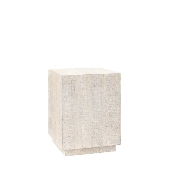 Chunky Side Table - White, Mango Wood