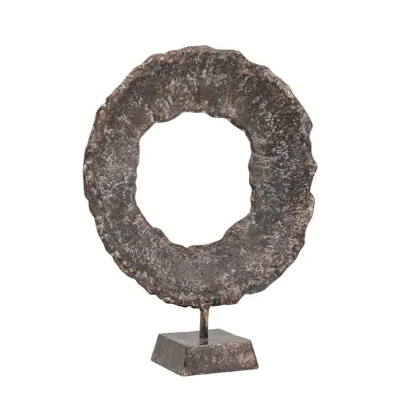 Circle Ornament with Base - Copper, Metal