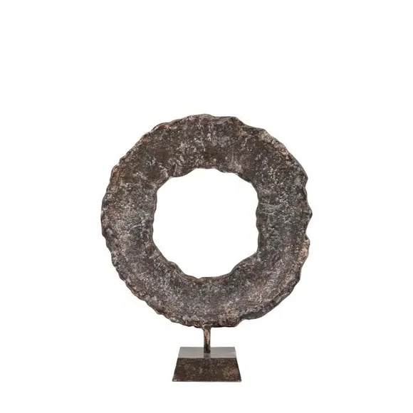 Circle Ornament with Base - Copper, Metal
