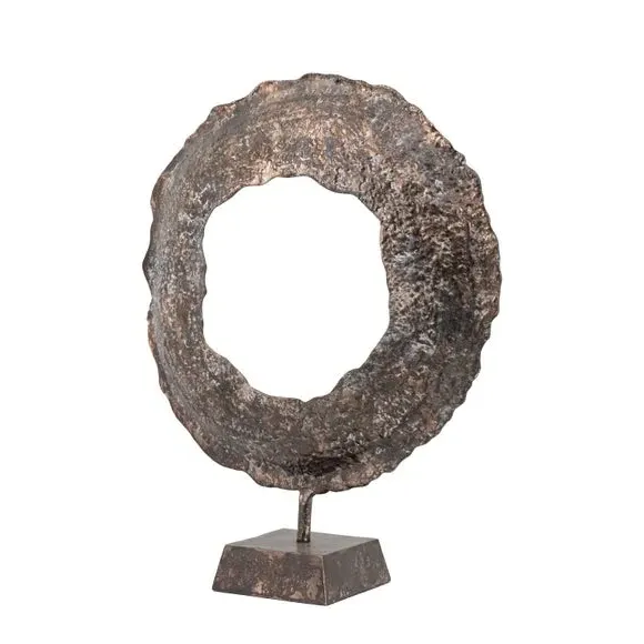 Circle Ornament with Base - Copper, Metal