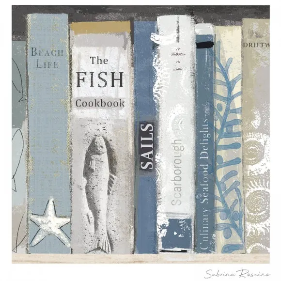 Coastal Framed Print Summer Reads - White