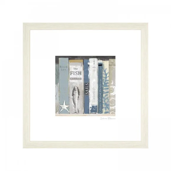 Coastal Framed Print Summer Reads - White