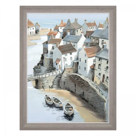 Coastal Village Framed Print - Multicolor