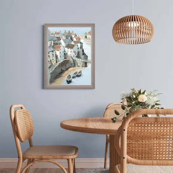 Coastal Village Framed Print - Multicolor image