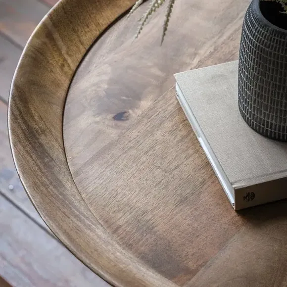 Coffee Table with Beehive Base - Natural, Mango Wood