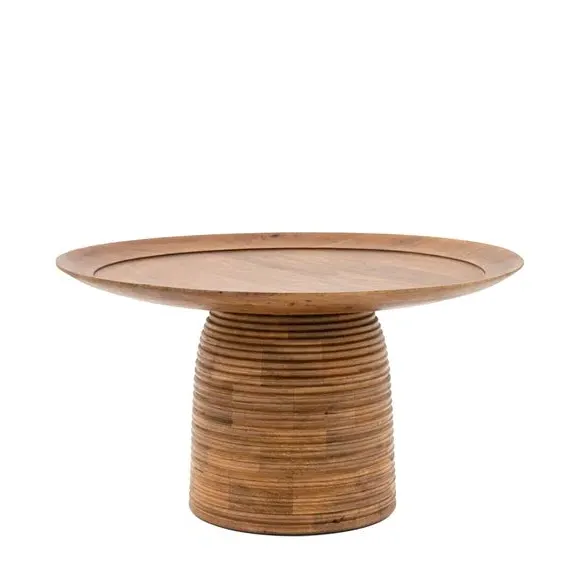 Coffee Table with Beehive Base - Natural, Mango Wood