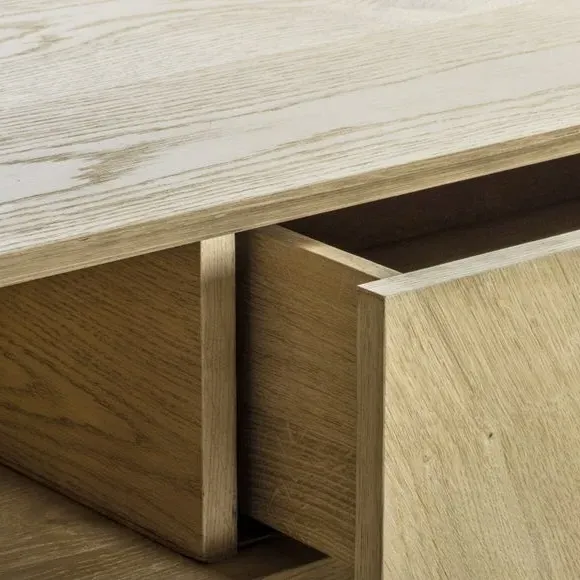 Coffee Table with Chevron Design - Natural, Oak