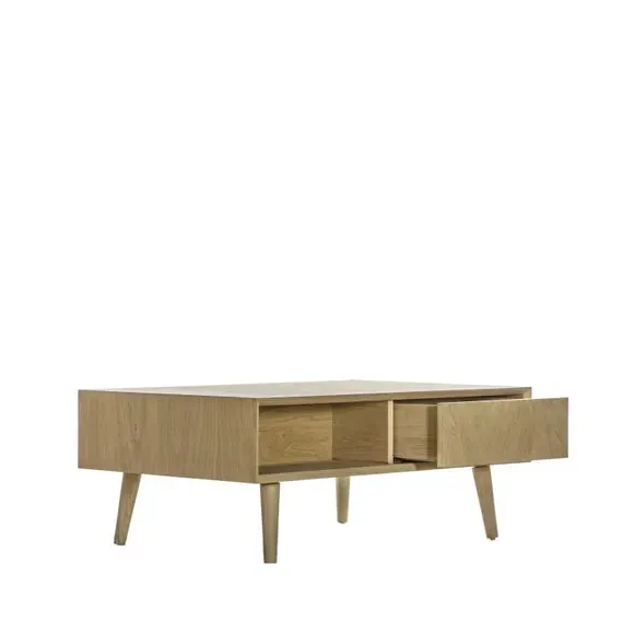 Coffee Table with Chevron Design - Natural, Oak