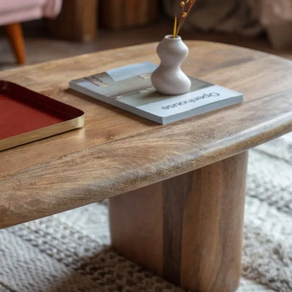 Coffee Table with Curved Frame - Natural, Mango Wood
