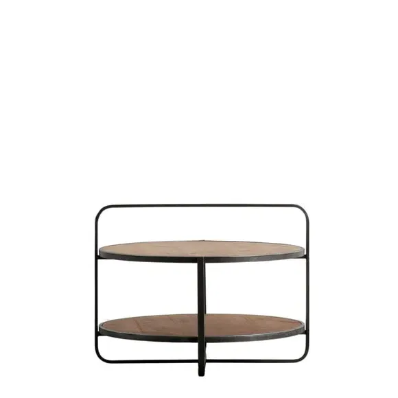 Coffee Table with Handle Frame - Light Wood, Metal