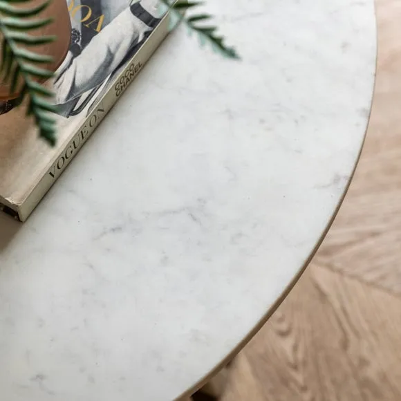 Coffee Table with Marble Top - Natural, Mango Wood