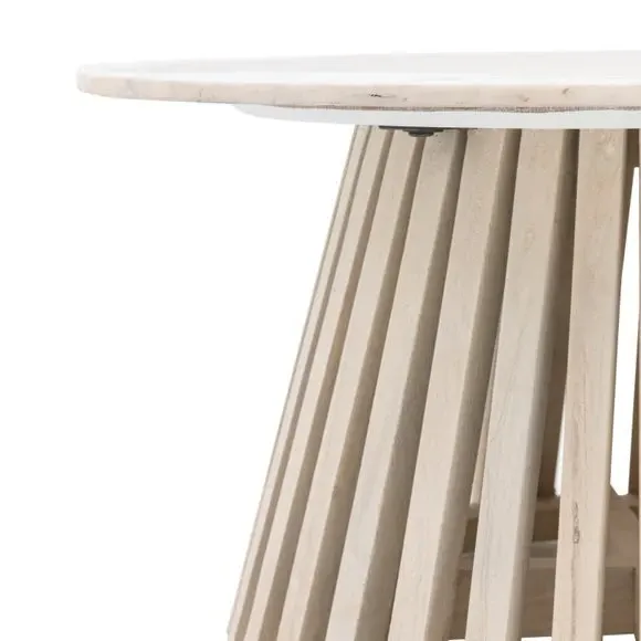 Coffee Table with Marble Top - Natural, Mango Wood