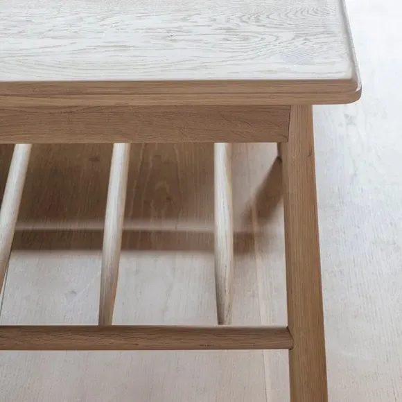 Coffee Table with Open Shelf - Natural, Oak Wood