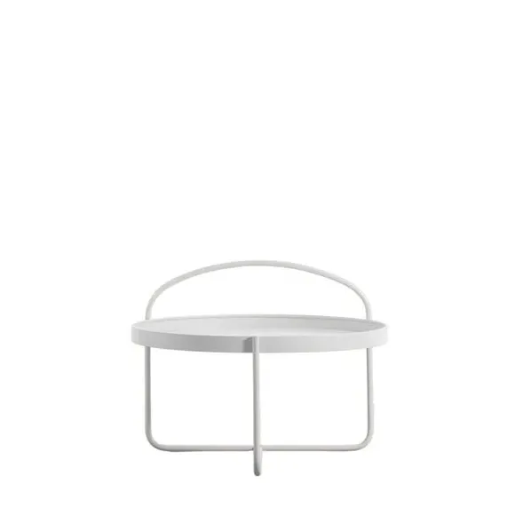 Coffee Table with Removable Tray - White, Metal