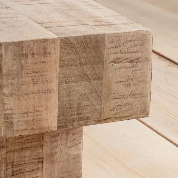 Coffee Table with Stepped Design - Natural, Mango