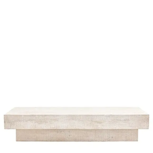Coffee Table with Stepped Design - White, Mango