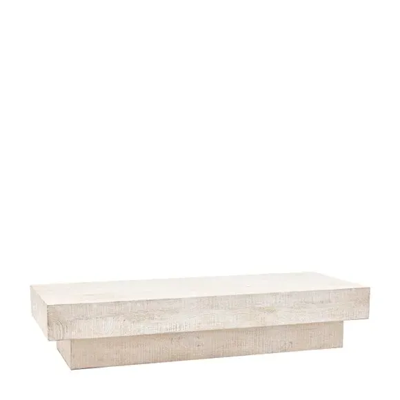 Coffee Table with Stepped Design - White, Mango