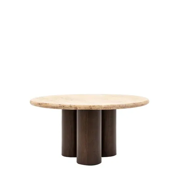 Coffee Table with Stone Top - Brown, Mango Wood