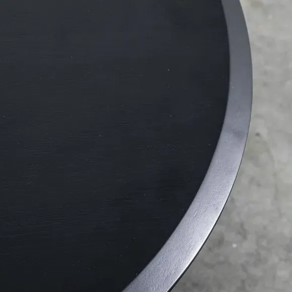 Coffee Table with Timber Legs - Black, Oak Veneer