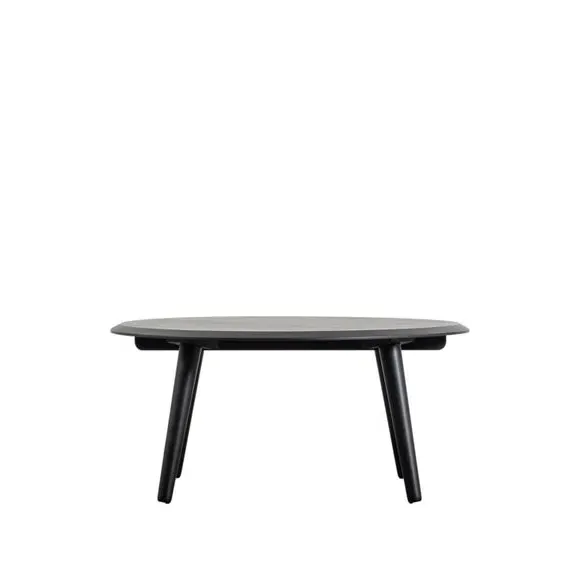Coffee Table with Timber Legs - Black, Oak Veneer