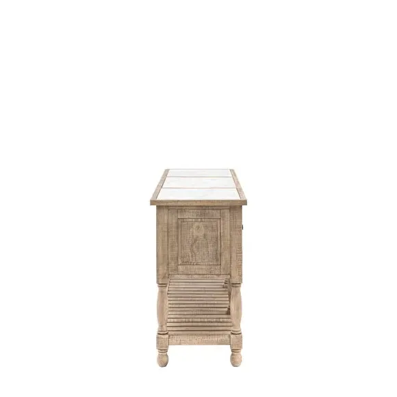 Compact Sideboard with Marble Top - Natural, Pine