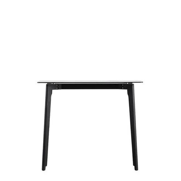 Console Table with Glass Top - Black, Oak