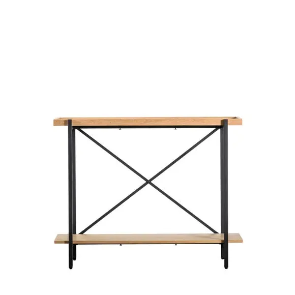 Console Table with Storage - Light Wood, Metal