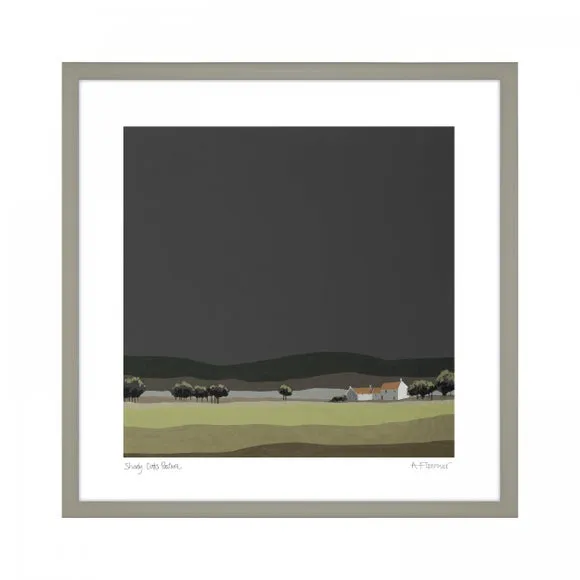 Country Landscape Framed Print - Blue