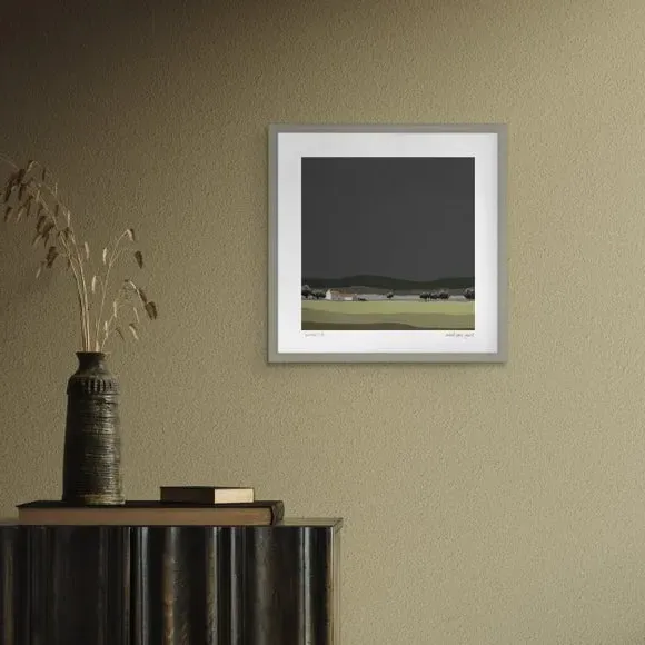 Country Landscape Framed Print - Blue image