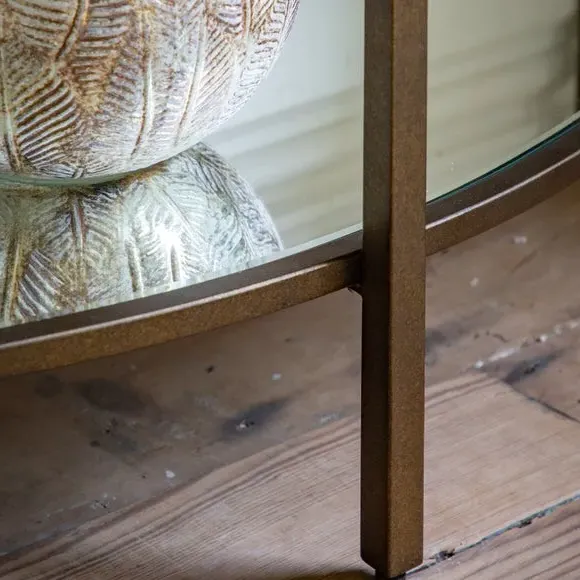 Curved Media Unit with Glass Shelves - Bronze