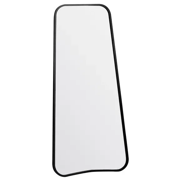 Curved Rectangle Leaner Mirror - Black, Metal