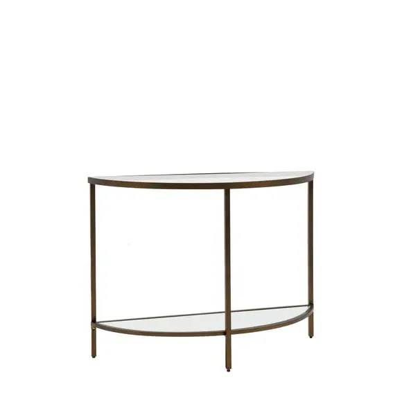 Demi Lune Console Table - Bronze, Glass