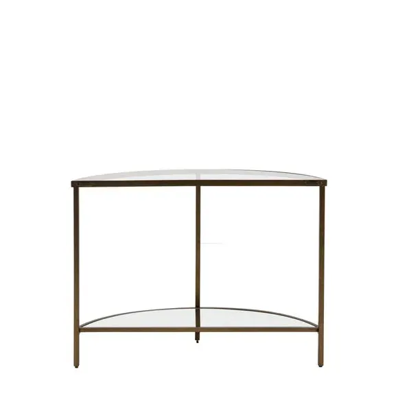 Demi Lune Console Table - Bronze, Glass
