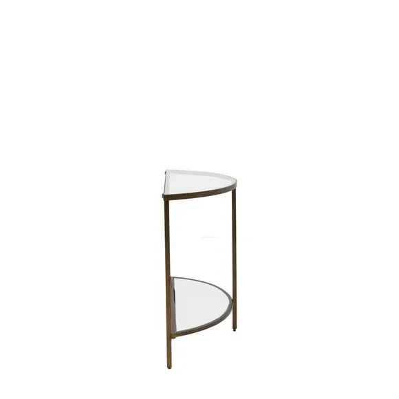 Demi Lune Console Table - Bronze, Glass