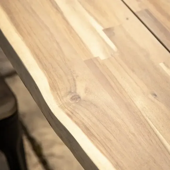 Dining Table Industrial Style - Natural, Acacia