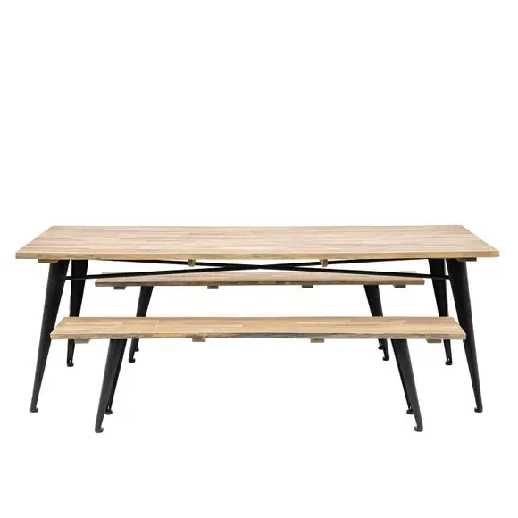 Dining Table Industrial Style - Natural, Acacia