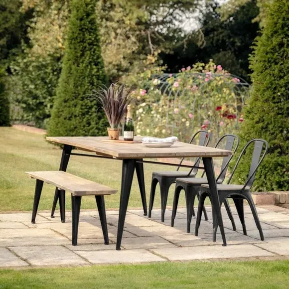 Dining Table Industrial Style - Natural, Acacia image