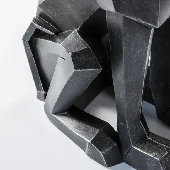 Dog-Shaped Side Table - Black, Glass