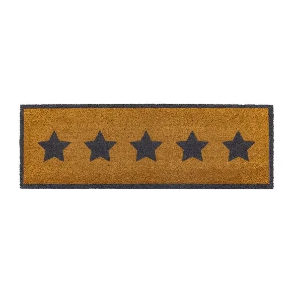 Double Doormat with Star Design - Natural, Coir