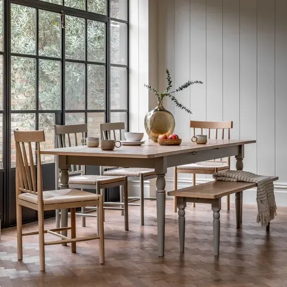 Extendable Dining Table 6-10 Seater - Taupe, Oak